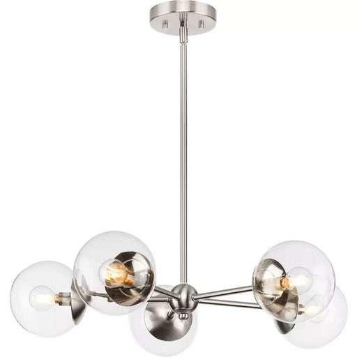 Progress Lighting Atwell Collection 60W Five-Light Chandelier Brushed Nickel (P400325-009)