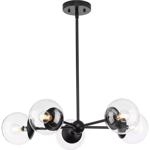 Progress Lighting Atwell Collection 60W Five-Light Chandelier Matte Black (P400325-31M)