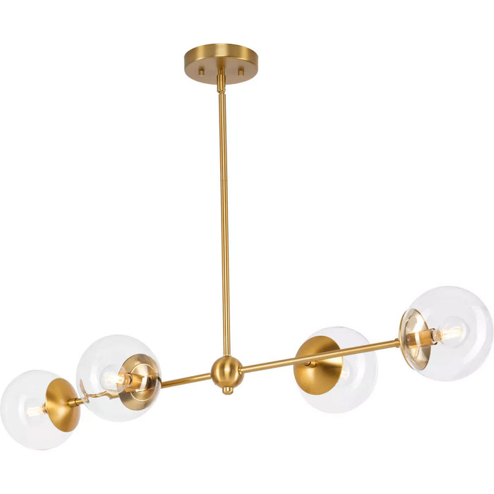 Progress Lighting Atwell Collection 60W Four-Light Linear Chandelier Brushed Bronze (P400326-109)