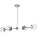 Progress Lighting Atwell Collection 60W Four-Light Linear Chandelier Brushed Nickel (P400326-009)