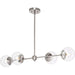 Progress Lighting Atwell Collection 60W Four-Light Linear Chandelier Brushed Nickel (P400326-009)