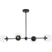 Progress Lighting Atwell Collection 60W Four-Light Linear Chandelier Matte Black (P400326-31M)