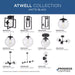 Progress Lighting Atwell Collection 60W Four-Light Linear Chandelier Matte Black (P400326-31M)