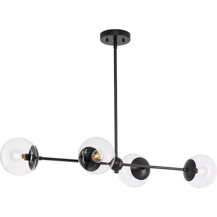 Progress Lighting Atwell Collection 60W Four-Light Linear Chandelier Matte Black (P400326-31M)