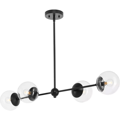 Progress Lighting Atwell Collection 60W Four-Light Linear Chandelier Matte Black (P400326-31M)