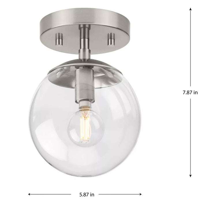 Progress Lighting Atwell Collection 60W One-Light Semi-Flush Mount Fixture Brushed Nickel (P350234-009)