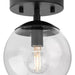 Progress Lighting Atwell Collection 60W One-Light Semi-Flush Mount Fixture Matte Black (P350234-31M)