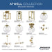 Progress Lighting Atwell Collection 60W Three-Light Semi-Flush Mount Fixture Brushed Bronze (P350235-109)