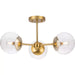 Progress Lighting Atwell Collection 60W Three-Light Semi-Flush Mount Fixture Brushed Bronze (P350235-109)