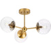 Progress Lighting Atwell Collection 60W Three-Light Semi-Flush Mount Fixture Brushed Bronze (P350235-109)