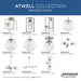 Progress Lighting Atwell Collection 60W Three-Light Semi-Flush Mount Fixture Brushed Nickel (P350235-009)