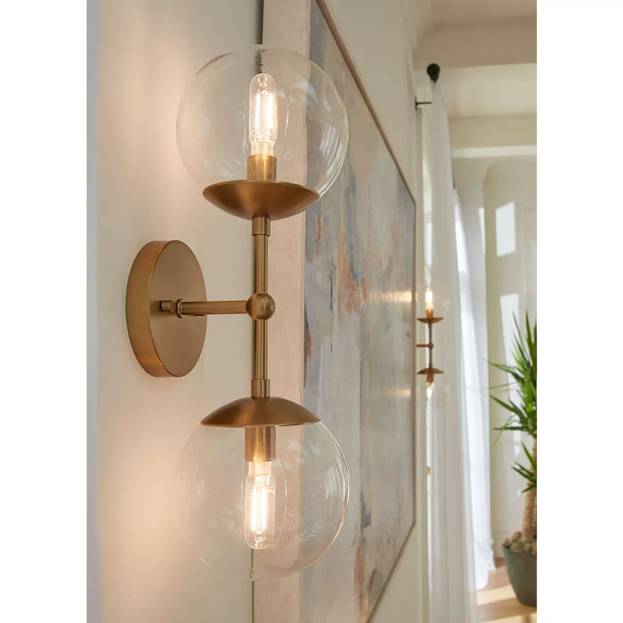 Progress Lighting Atwell Collection 60W Two-Light Wall Sconce Brushed Bronze (P710114-109)