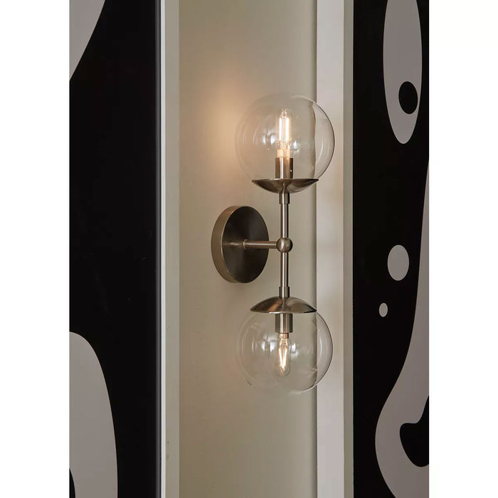 Progress Lighting Atwell Collection 60W Two-Light Wall Sconce Brushed Nickel (P710114-009)