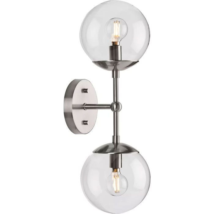 Progress Lighting Atwell Collection 60W Two-Light Wall Sconce Brushed Nickel (P710114-009)