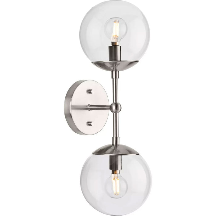 Progress Lighting Atwell Collection 60W Two-Light Wall Sconce Brushed Nickel (P710114-009)