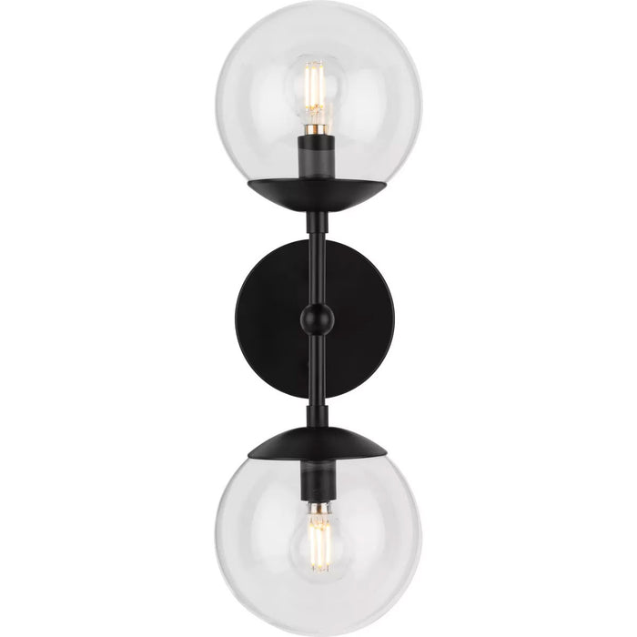 Progress Lighting Atwell Collection 60W Two-Light Wall Sconce Matte Black (P710114-31M)