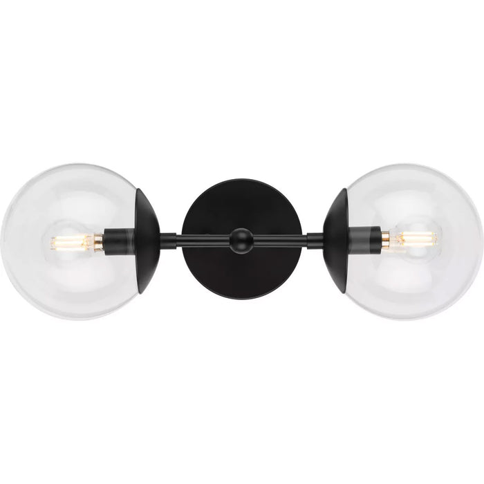 Progress Lighting Atwell Collection 60W Two-Light Wall Sconce Matte Black (P710114-31M)