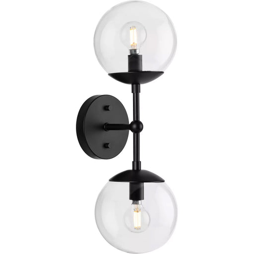 Progress Lighting Atwell Collection 60W Two-Light Wall Sconce Matte Black (P710114-31M)