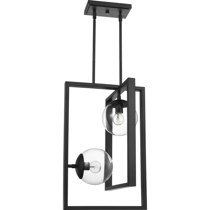 Progress Lighting Atwell Collection Black Two-Light Pendant (P500284-031)