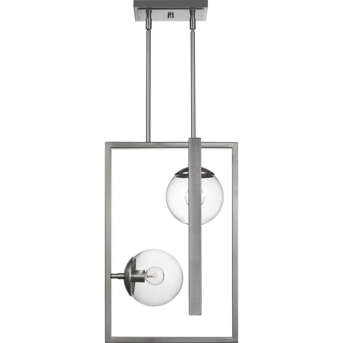 Progress Lighting Atwell Collection Brushed Nickel Two-Light Pendant (P500284-009)