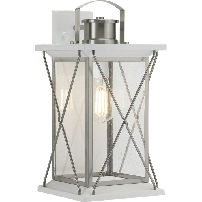 Progress Lighting Barlowe Collection Stainless Steel One-Light Large Wall Lantern (P560158-135)
