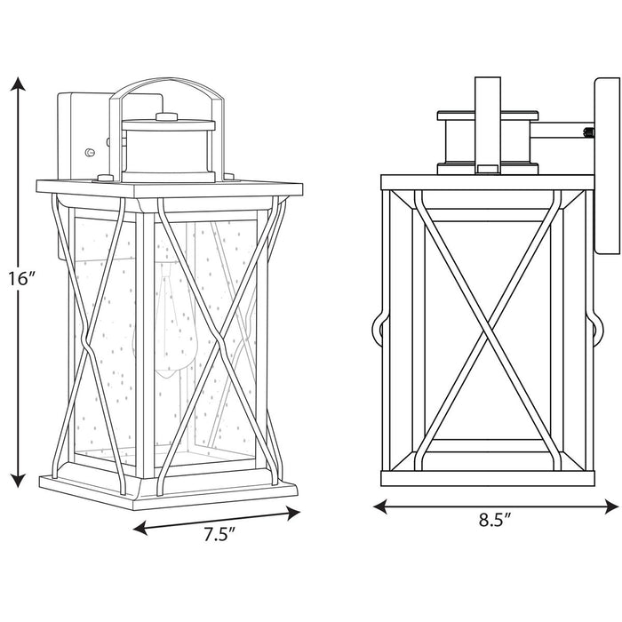 Progress Lighting Barlowe Collection Stainless Steel One-Light Medium Wall Lantern (P560157-135)