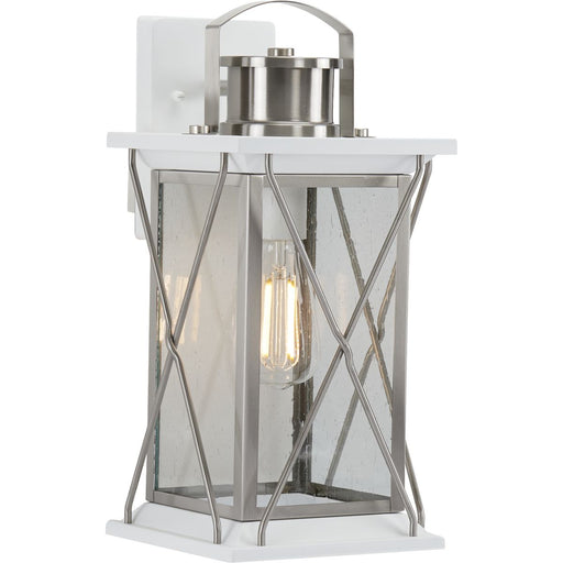 Progress Lighting Barlowe Collection Stainless Steel One-Light Medium Wall Lantern (P560157-135)