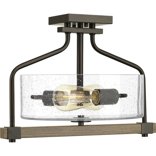 Progress Lighting Barnes Mill Collection Two-Light 16-1/4 Semi-Flush (P350059-020)