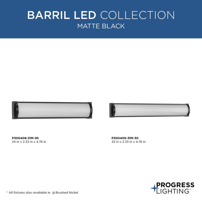 Progress Lighting Barril LED Collection 22W 24 Inch LED Vanity Fixture Matte Black (P300408-31M-30)