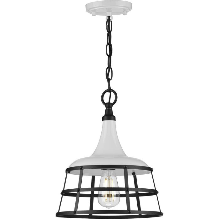 Progress Lighting Bastille Collection White One-Light Pendant (P500236-030)