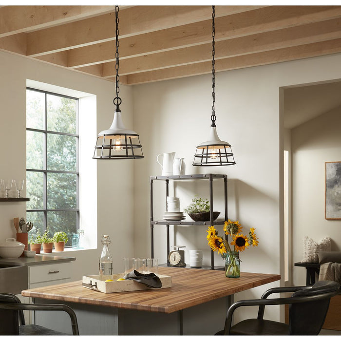 Progress Lighting Bastille Collection White One-Light Pendant (P500236-030)
