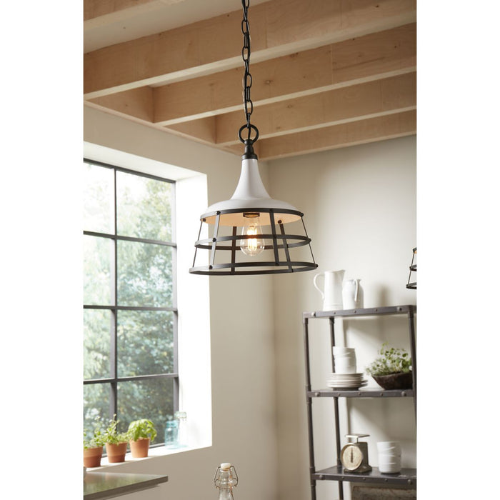 Progress Lighting Bastille Collection White One-Light Pendant (P500236-030)