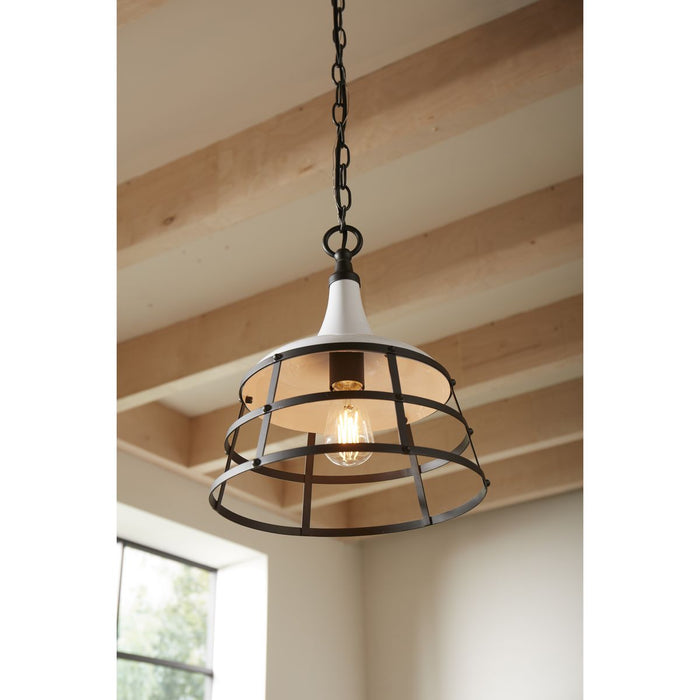 Progress Lighting Bastille Collection White One-Light Pendant (P500236-030)