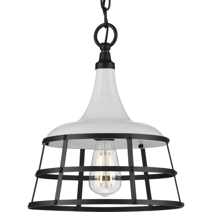 Progress Lighting Bastille Collection White One-Light Pendant (P500236-030)