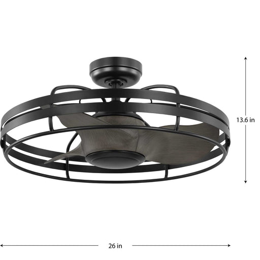 Progress Lighting Bastrop Collection 3-Blade Cage Fan Matte Black (P250096-31M)