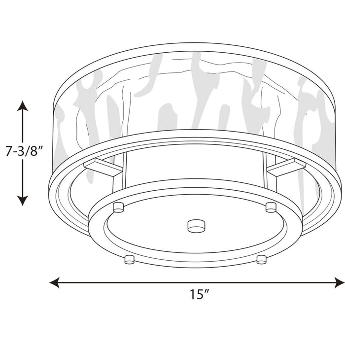 Progress Lighting Bay Court Collection Two-Light 15 Inch Flush Mount (P3942-09)