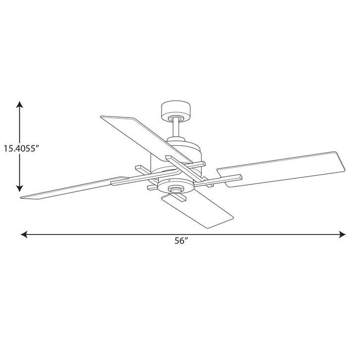 Progress Lighting Bedwin Collection 54 Inch Four-Blade Antique Nickel Ceiling Fan (P250024-081)