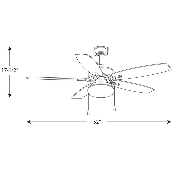 Progress Lighting Billows Collection 52 Inch 5 -Blade Ceiling Fan 3000K (P2552-09)