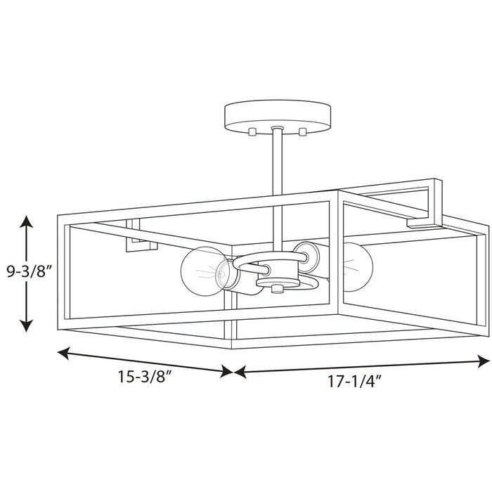 Progress Lighting Blakely Collection Two-Light Semi-Flush Convertible (P350120-143)