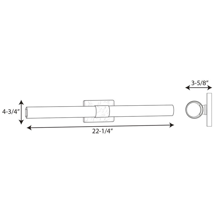 Progress Lighting Blanco LED Collection Black 22 Inch LED Linear Bath 3000K (P300150-031-30)