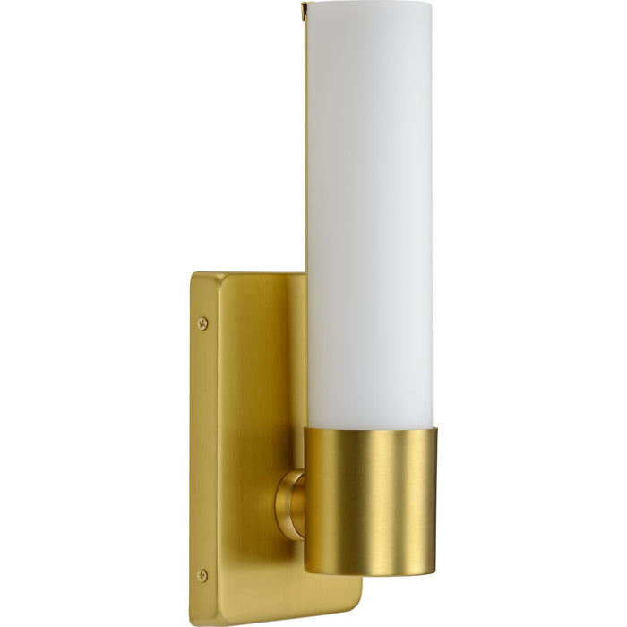 Progress Lighting Blanco LED Collection Satin Brass One-Light LED Wall Bracket 3000K (P710047-012-30)
