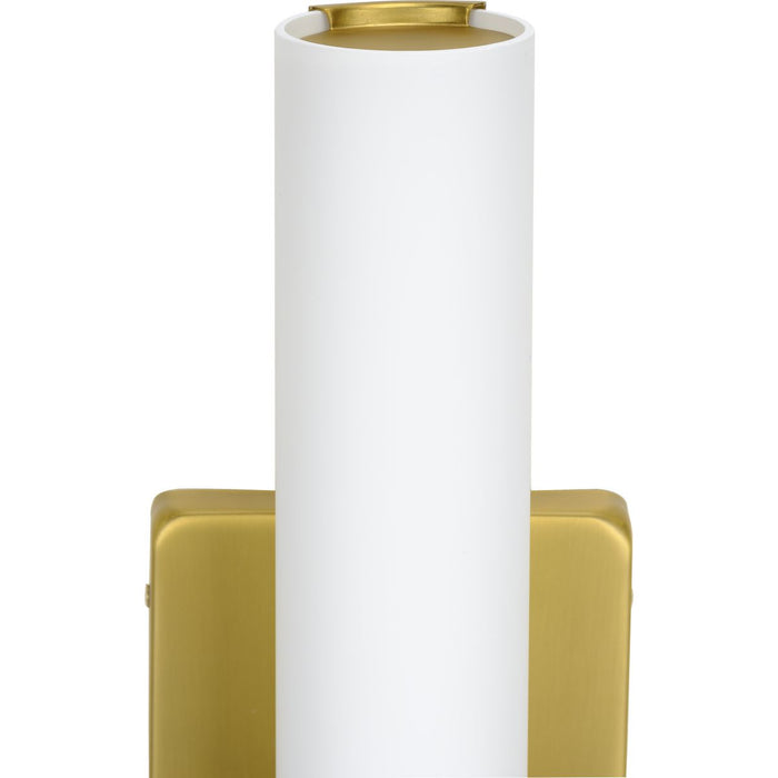 Progress Lighting Blanco LED Collection Satin Brass One-Light LED Wall Bracket 3000K (P710047-012-30)