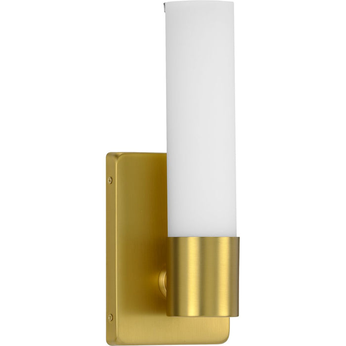 Progress Lighting Blanco LED Collection Satin Brass One-Light LED Wall Bracket 3000K (P710047-012-30)