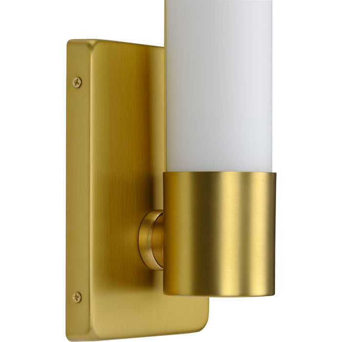 Progress Lighting Blanco LED Collection Satin Brass One-Light LED Wall Bracket 3000K (P710047-012-30)