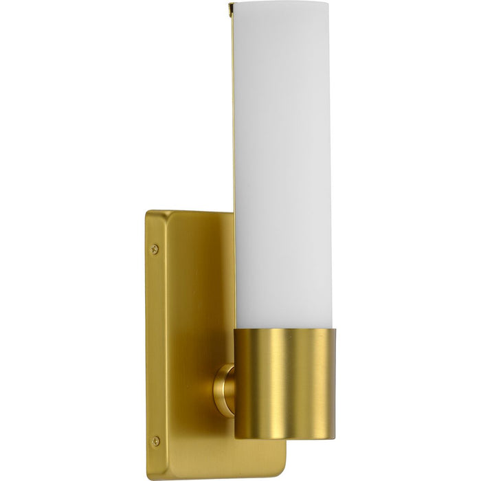 Progress Lighting Blanco LED Collection Satin Brass One-Light LED Wall Bracket 3000K (P710047-012-30)
