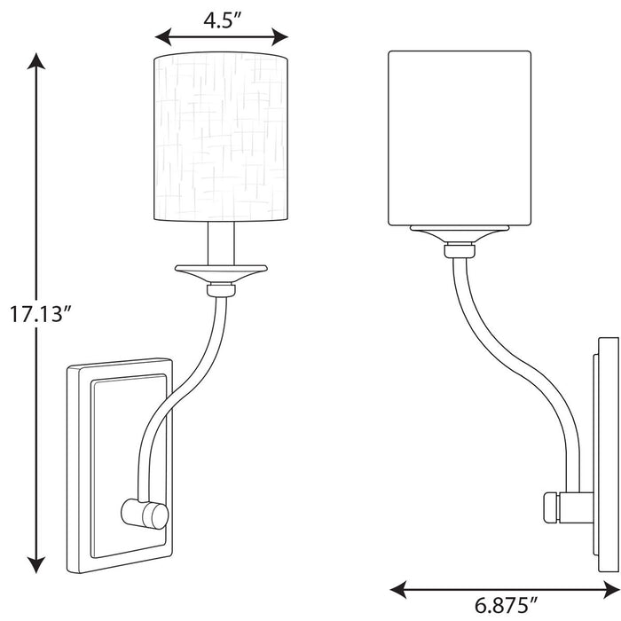 Progress Lighting Bonita Collection Brushed Nickel One-Light Wall Sconce (P710018-009)