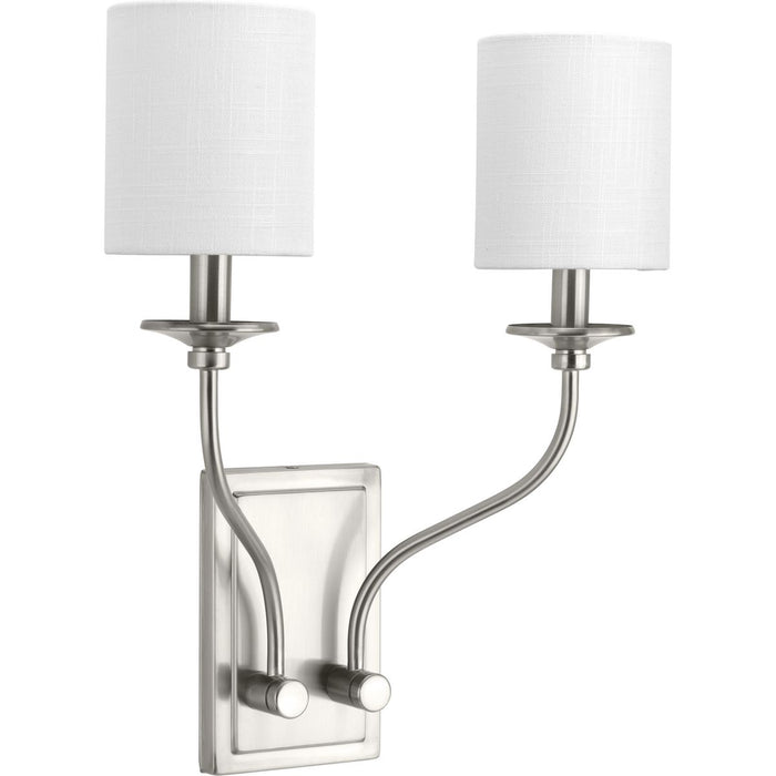 Progress Lighting Bonita Collection Brushed Nickel Two-Light Wall Sconce (P710019-009)