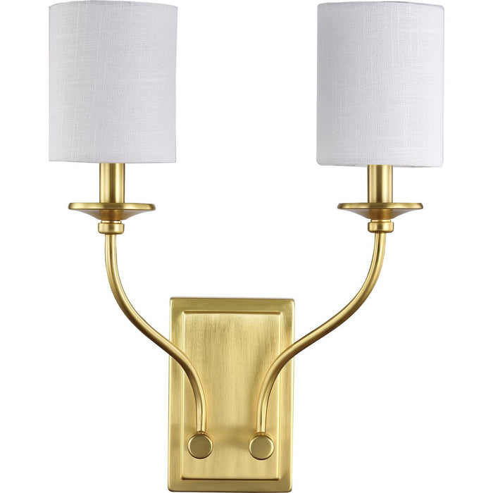Progress Lighting Bonita Collection Satin Brass Two-Light Wall Sconce (P710019-012)