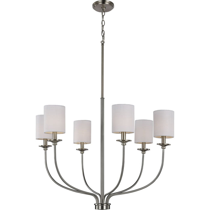 Progress Lighting Bonita Collection Six-Light Brushed Nickel Foyer Chandelier (P400227-009)