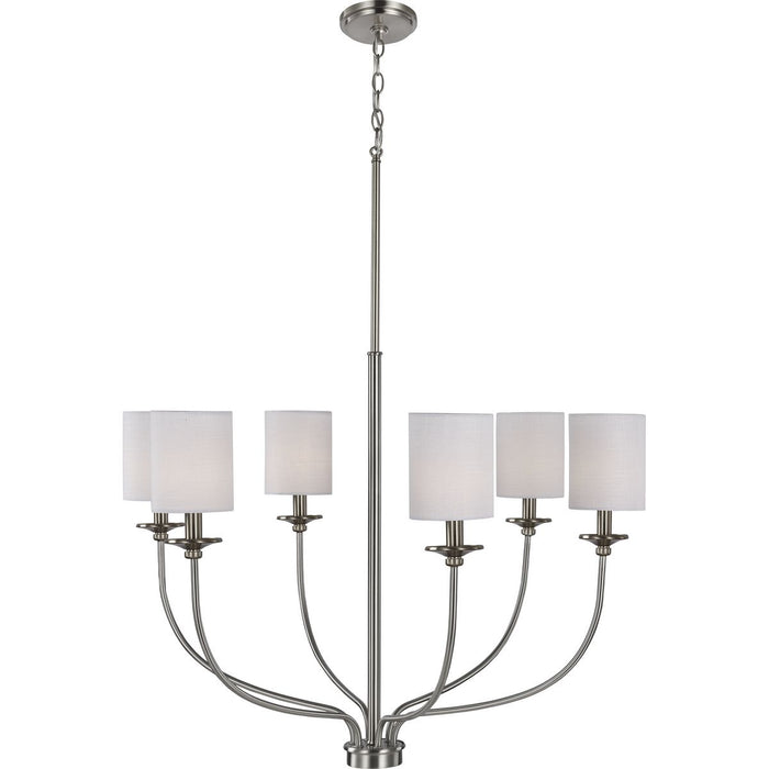 Progress Lighting Bonita Collection Six-Light Brushed Nickel Foyer Chandelier (P400227-009)